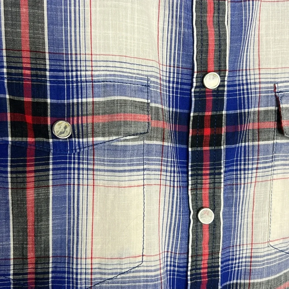 J. Crew Garçon Classic Fit Western snap front 100% Cotton plaid shirt size 10